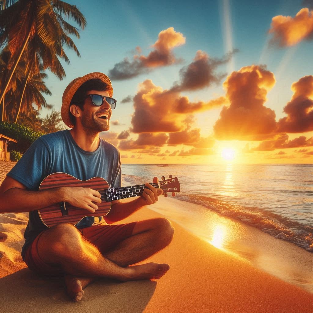 ukulele na praia